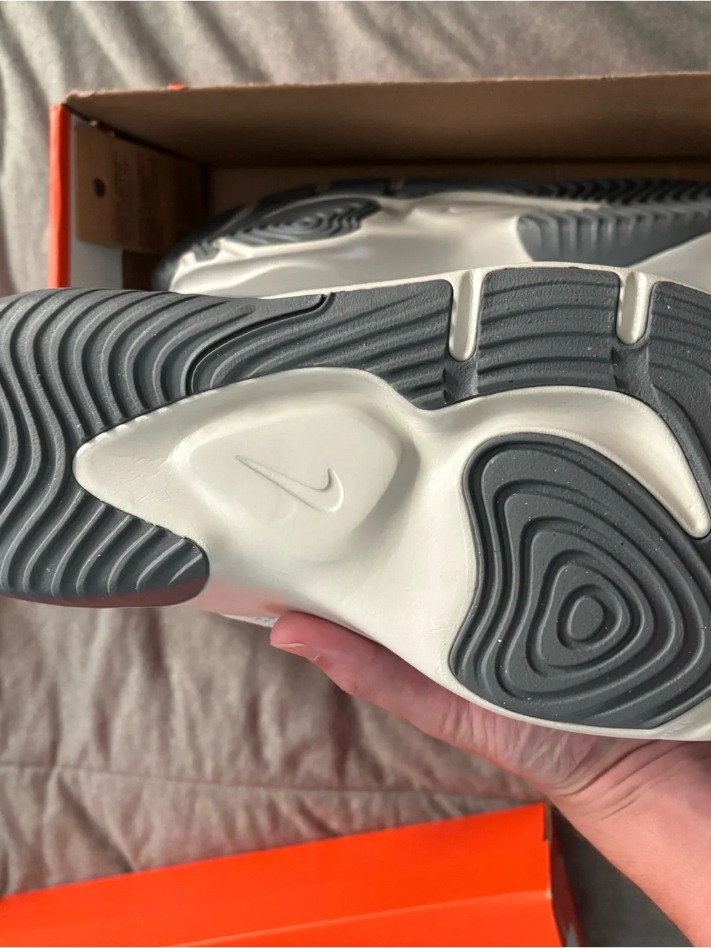 Nike Men’s White and Gray Mesh Trainer Sneakers